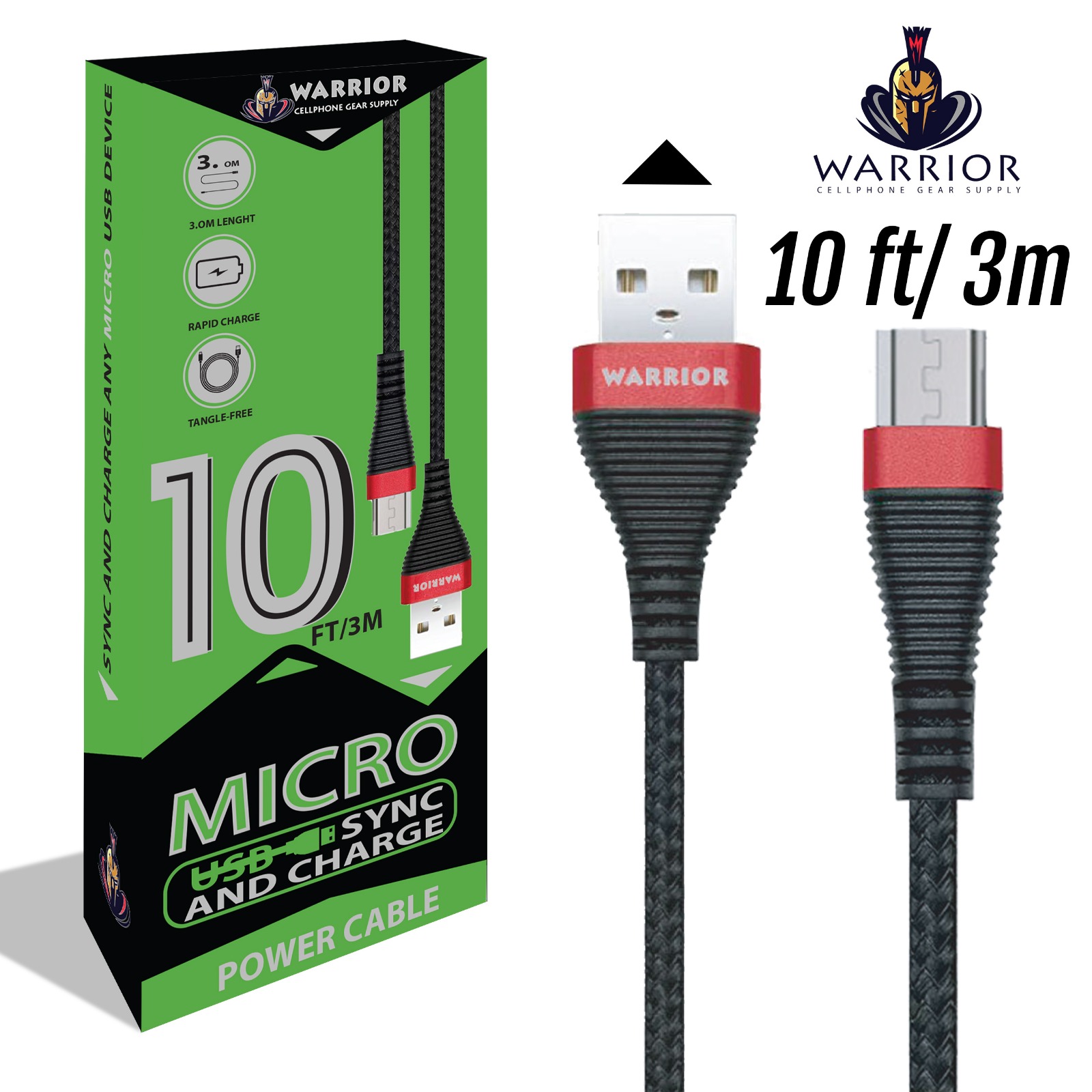 10ft Premium USB to Micro Charging Cable