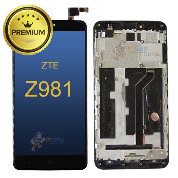 ZTE-Z981-LCD-Assembly-W-Frame-Black