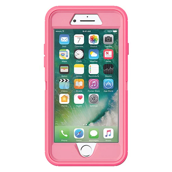 iPhone 7 Plus / iPhone 8 Plus Shockproof Defender Case Cover - Hot Pink