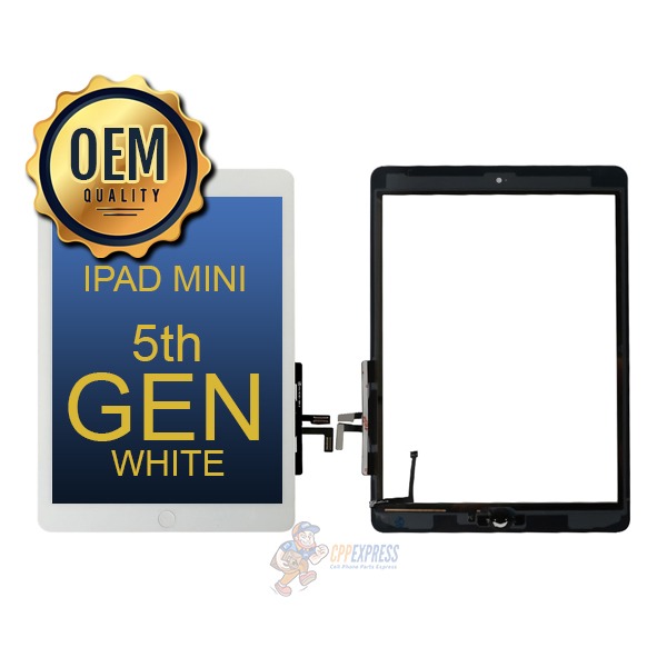 iPad Mini 5th Generation - LCD Display Touch Screen Digitizer Complete  Assembly - White - Cell Phone Parts Express