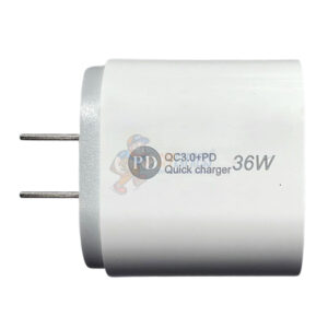 36W Dual USB Super Fast Charger QC3.0+PD with USB and TypeC Power Adapter