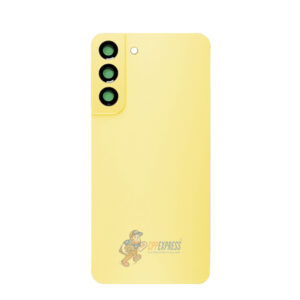 Samsung Galaxy S22 Battery Back Door Glass Perfect Fit Premium Back Cover with Camera Lens Installed Yellow