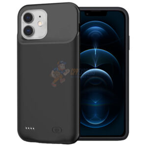 iPhone 12 iPhone 12 Pro Juice Vault Battery Backup Power Bank Charging Case Cover Black