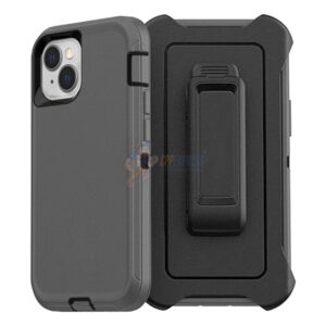 iPhone 14 Shockproof Defender Case Cover with Belt Clip Dark Grey
