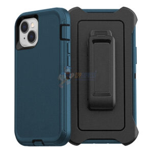 iPhone 14 Shockproof Defender Case Cover with Belt Clip Green