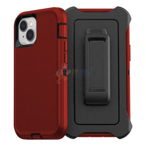 iPhone 14 Shockproof Defender Case Cover with Belt Clip Red