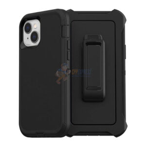 iPhone 14 Plus Shockproof Defender Case Cover with Belt Clip Black