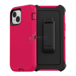 iPhone 14 Plus Shockproof Defender Case Cover with Belt Clip Pink