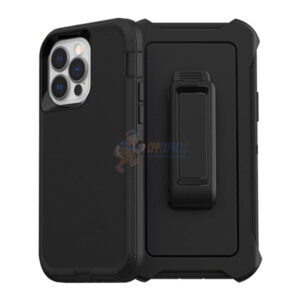 iPhone 14 Pro Shockproof Defender Case Cover with Belt Clip Black
