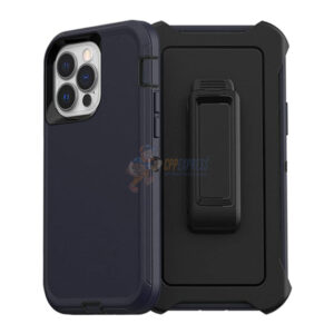 iPhone 14 Pro Shockproof Defender Case Cover with Belt Clip Blue