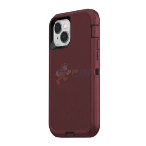 iPhone 13 Shockproof Defender Case Cover Burgundy
