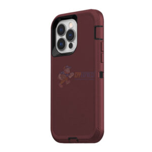 iPhone 14 Pro Shockproof Defender Case Cover Burgundy