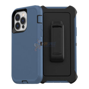 iPhone 14 Pro Shockproof Defender Case Cover with Belt Clip Light Blue