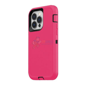 iPhone 15 Pro Shockproof Defender Case Cover Hot Pink