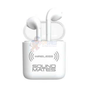 Tzumi Soundmates Bluetooth Wireless Charging Stereo Earbuds with Portable Case White