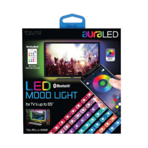 Tzumi Aura LED Mood Light Strip for TV up to 65” With Remote Control 6058