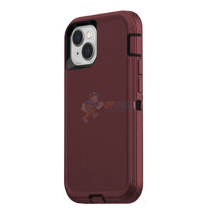 iPhone 14 Shockproof Defender Case Cover Burgundy