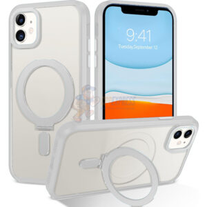 iPhone 11 Shockproof Magnetic Case With Invisible Stand Holder White