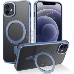 iPhone 12 Shockproof Magnetic Case With Invisible Stand Holder Blue