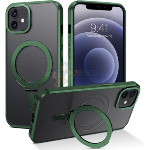 iPhone 12 Shockproof Magnetic Case With Invisible Stand Holder Green
