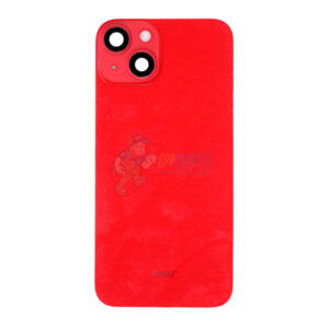 iPhone 14 Plus MidFrame Housing with PowerVolume Button and Back Glass with Steel Plate and Wireless Charge Flex Cable - Red