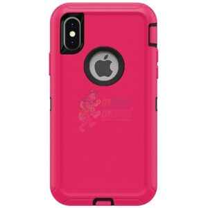 iPhone X iPhone XS Shockproof Defender Case Cover Hot Pink