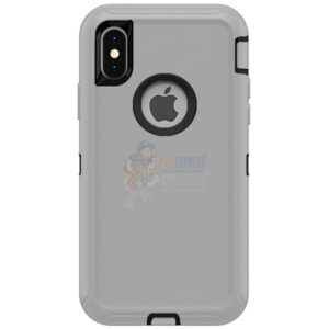 iPhone XS Max Shockproof Defender Case Cover Light Gray